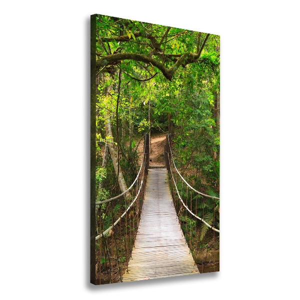 Picture canvas print The bridge hanging in the forest