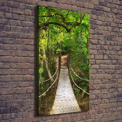 Picture canvas print The bridge hanging in the forest