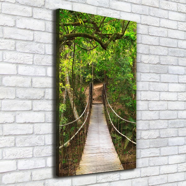 Picture canvas print The bridge hanging in the forest