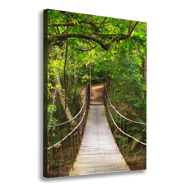 Picture canvas print The bridge hanging in the forest