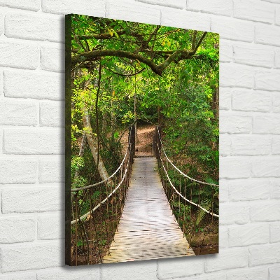 Picture canvas print The bridge hanging in the forest