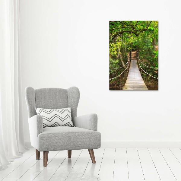 Picture canvas print The bridge hanging in the forest