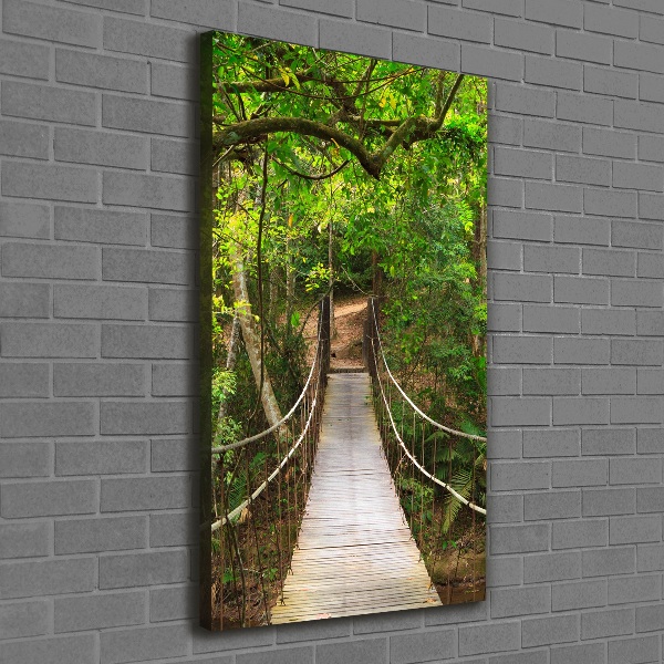 Picture canvas print The bridge hanging in the forest