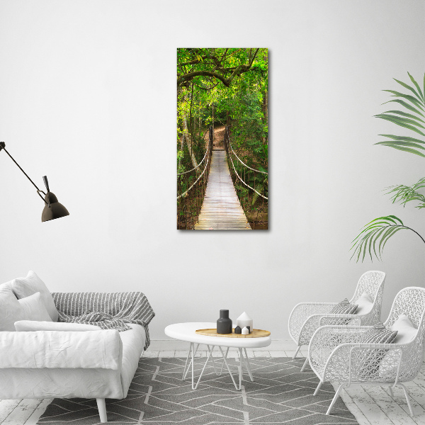 Picture canvas print The bridge hanging in the forest