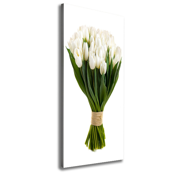 Wall art canvas large White tulips