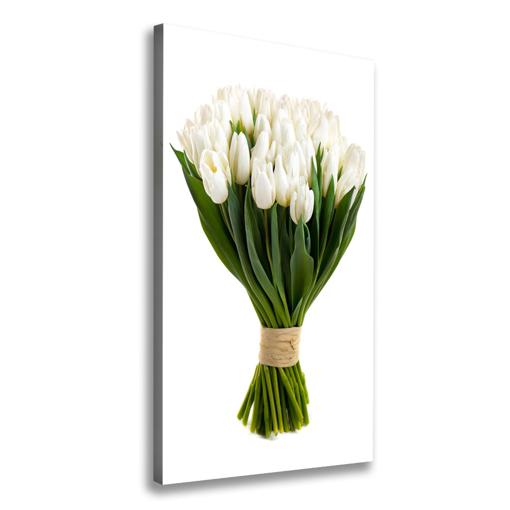 Wall art canvas large White tulips