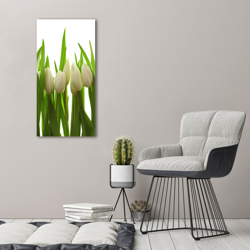 Large canvas wall art White tulips