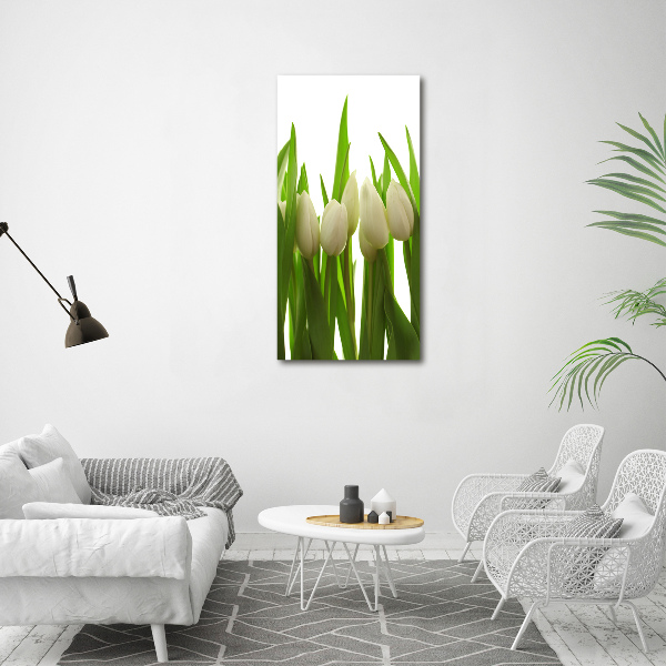 Large canvas wall art White tulips