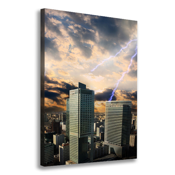 Canvas wall art Storm over Warsaw