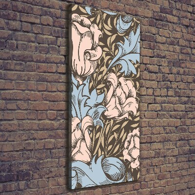 Large canvas wall art Flowers and leaves