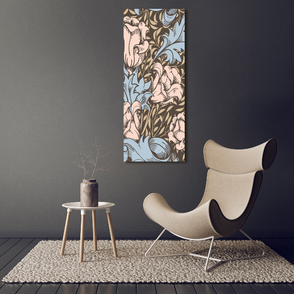 Large canvas wall art Flowers and leaves