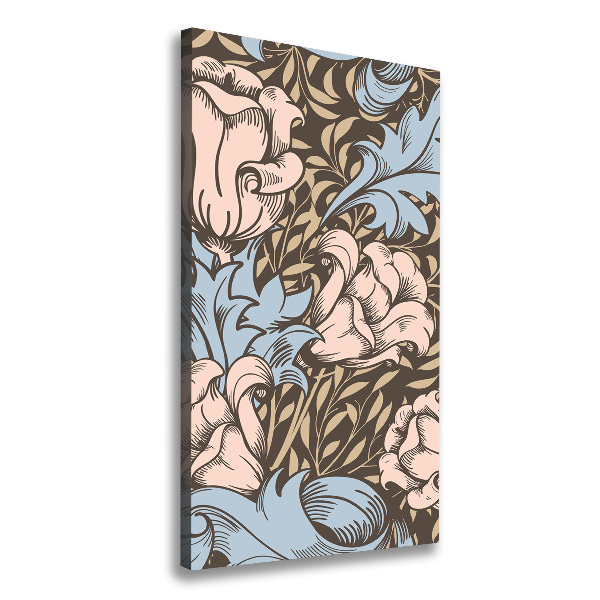 Large canvas wall art Flowers and leaves