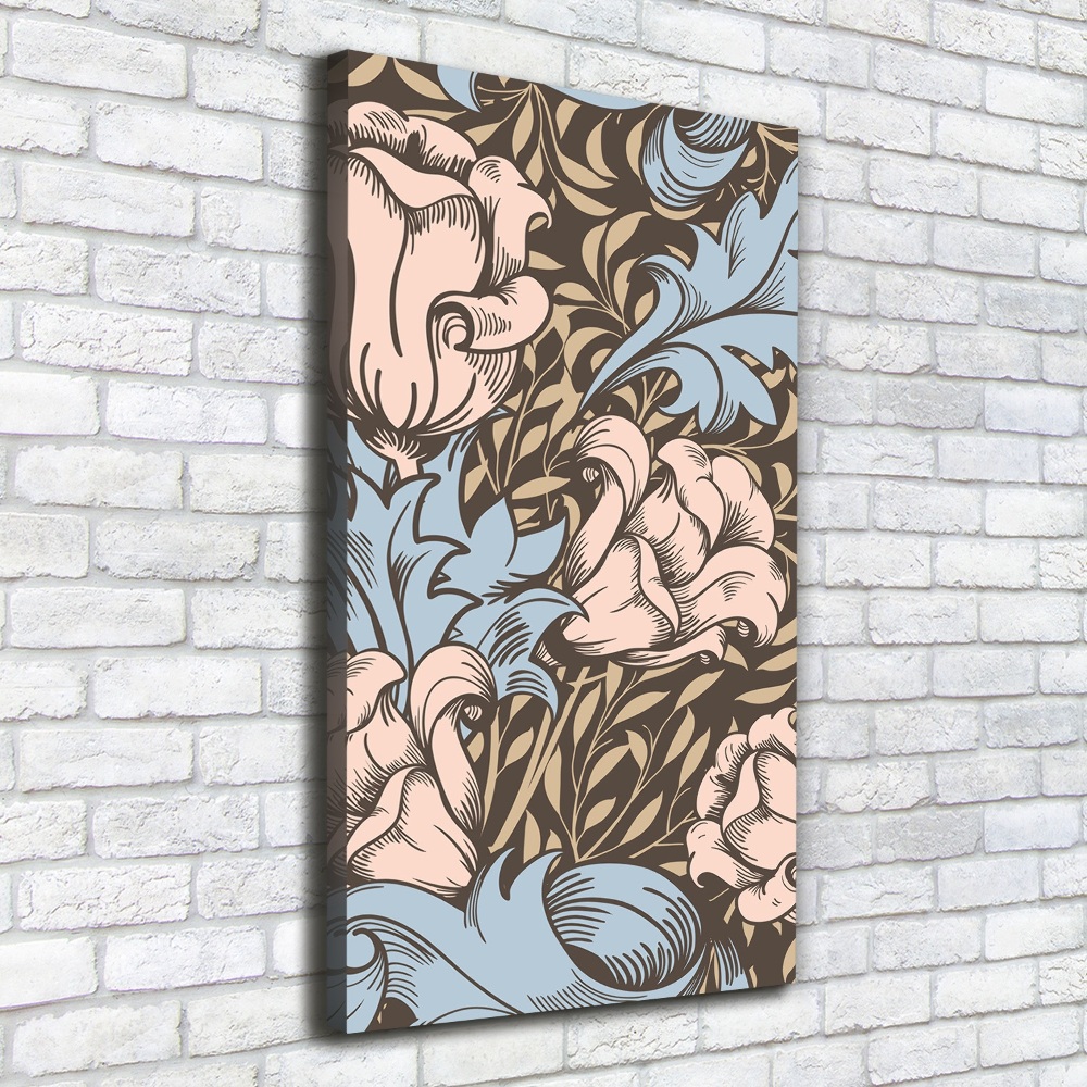 Large canvas wall art Flowers and leaves