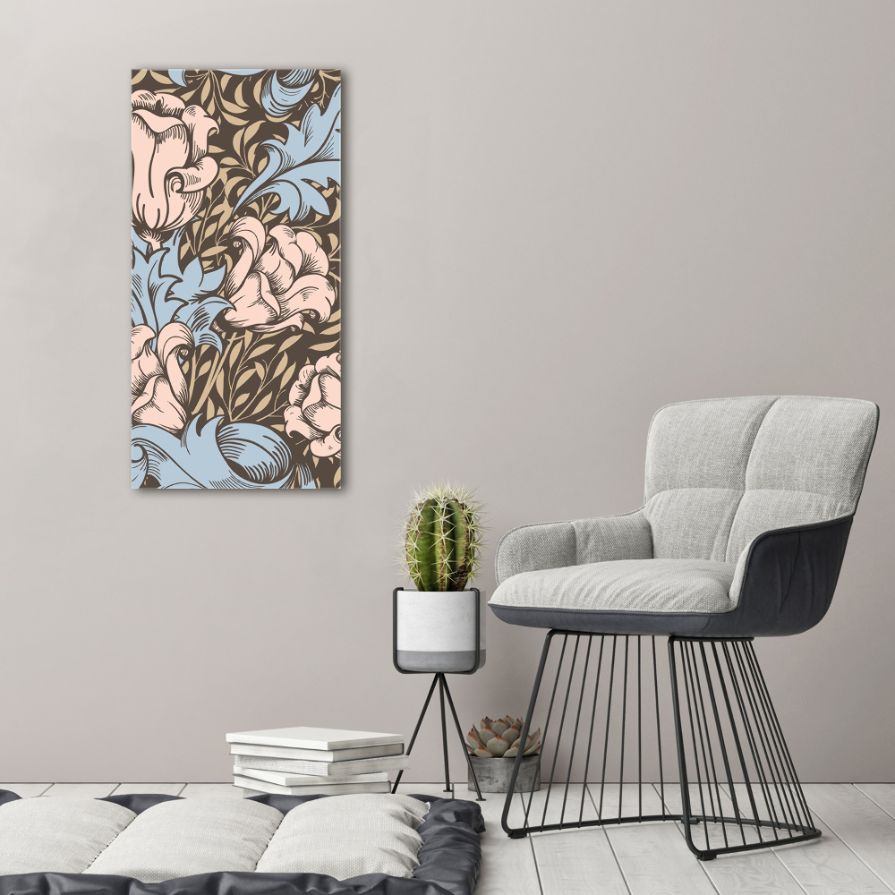 Large canvas wall art Flowers and leaves