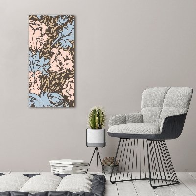 Large canvas wall art Flowers and leaves