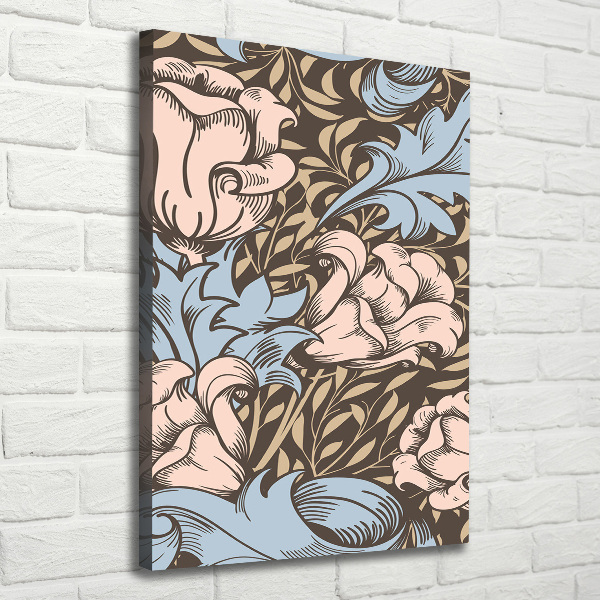 Large canvas wall art Flowers and leaves