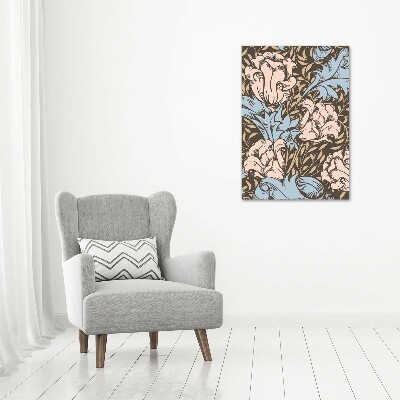 Large canvas wall art Flowers and leaves