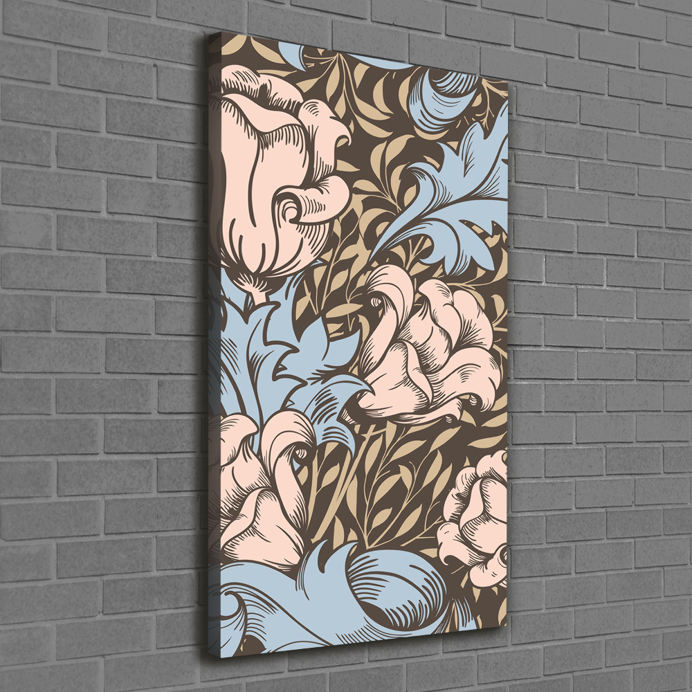 Large canvas wall art Flowers and leaves