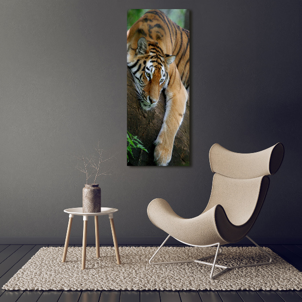 Large canvas wall art Tiger on a tree