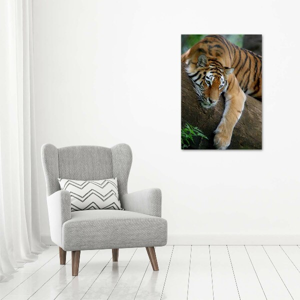 Large canvas wall art Tiger on a tree