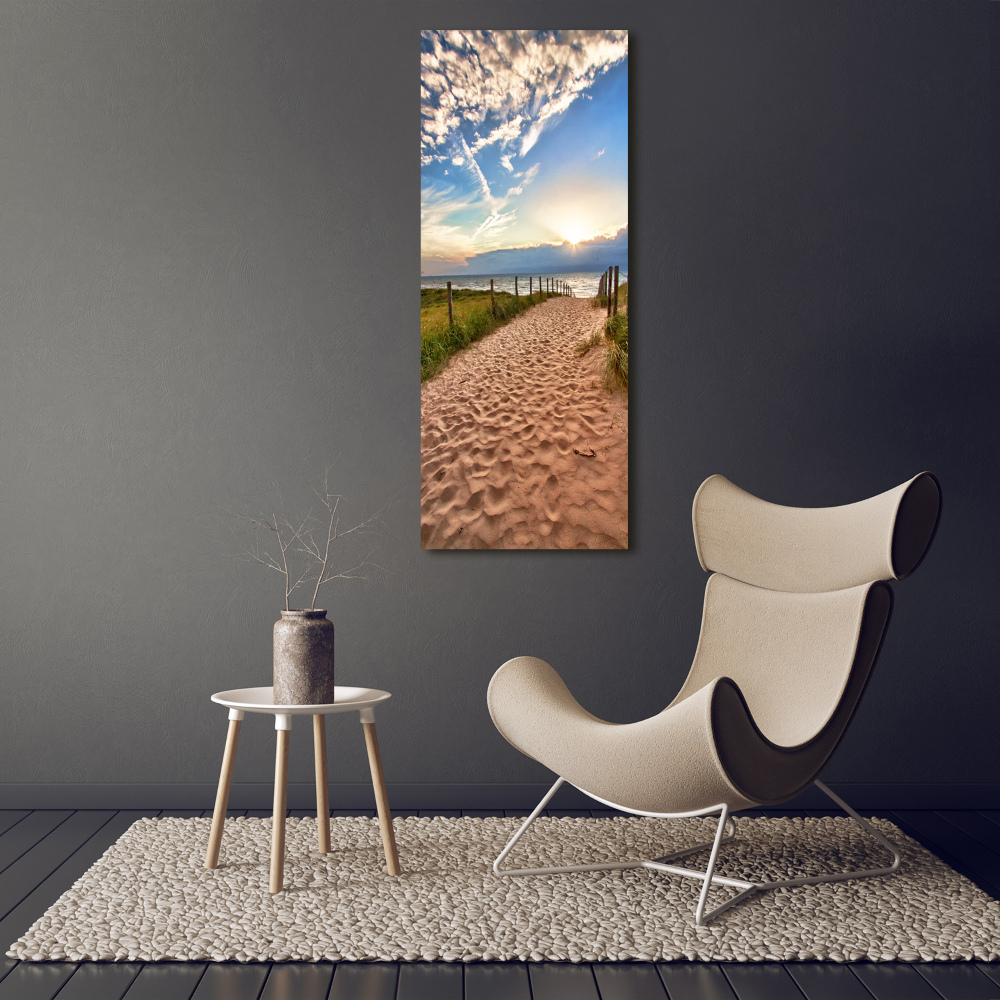 Picture canvas print Path to the beach