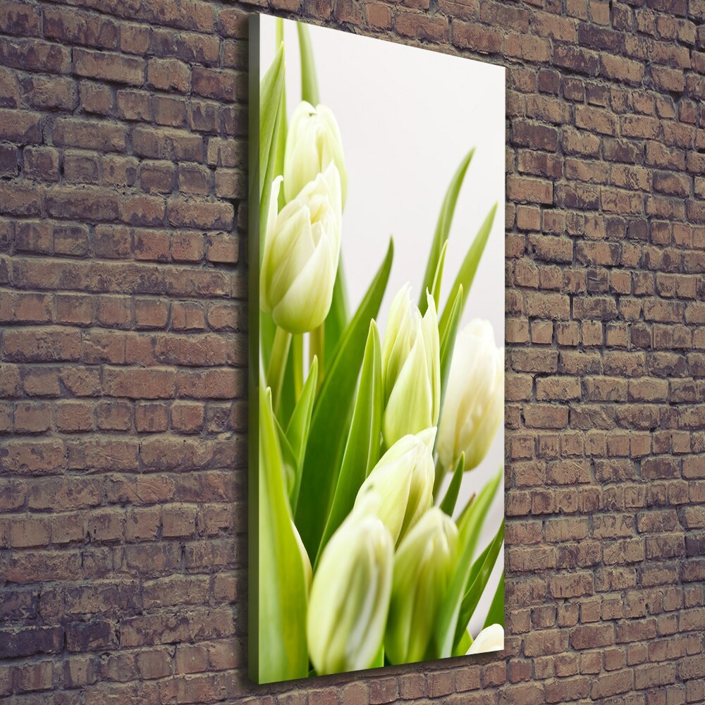 Large canvas wall art White tulips