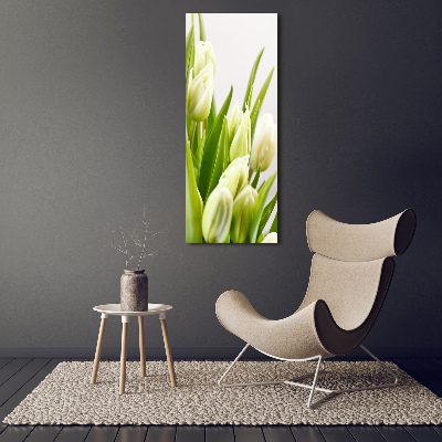 Large canvas wall art White tulips