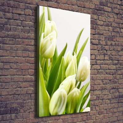 Large canvas wall art White tulips