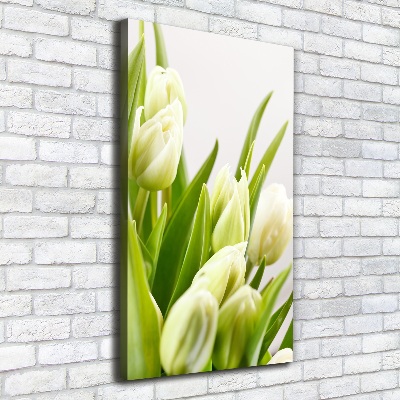 Large canvas wall art White tulips