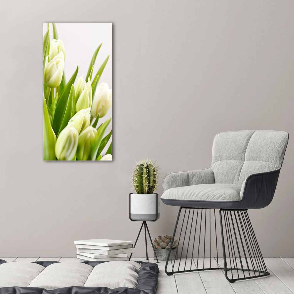 Large canvas wall art White tulips