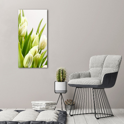 Large canvas wall art White tulips