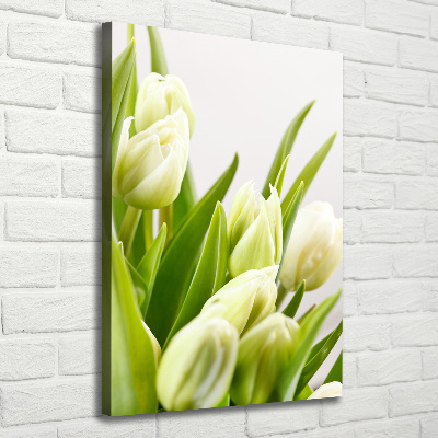 Large canvas wall art White tulips