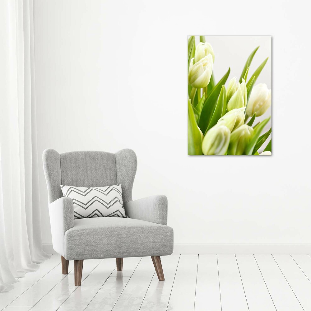 Large canvas wall art White tulips