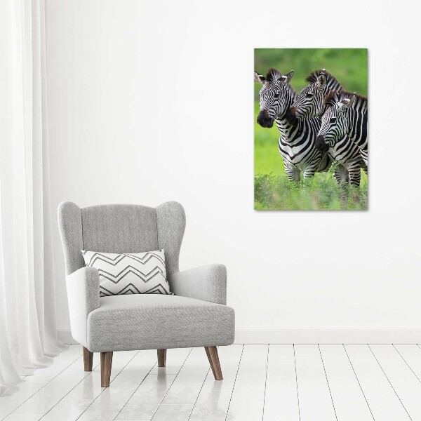 Large canvas wall art Three zebras