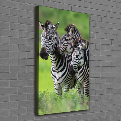 Large canvas wall art Three zebras