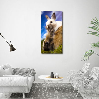 Wall art canvas large Two rabbits