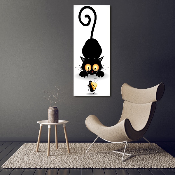 Canvas wall art Cat and mouse