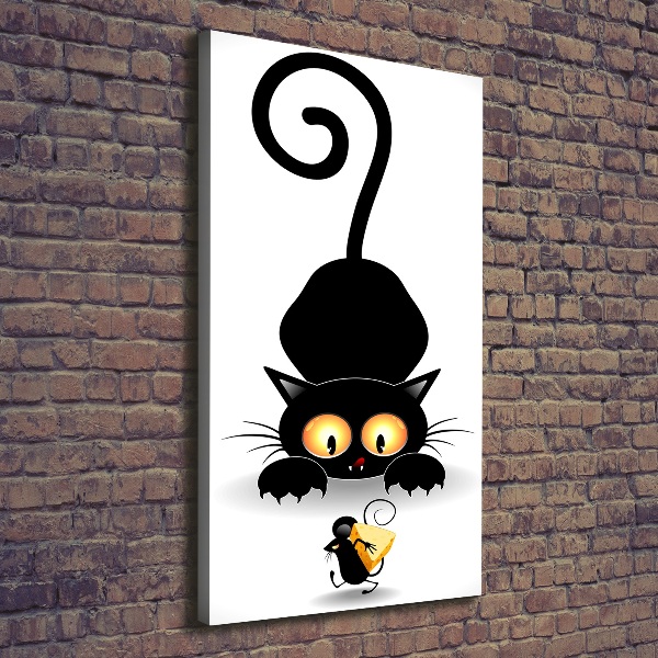 Canvas wall art Cat and mouse