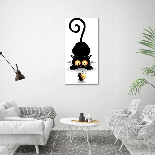 Canvas wall art Cat and mouse