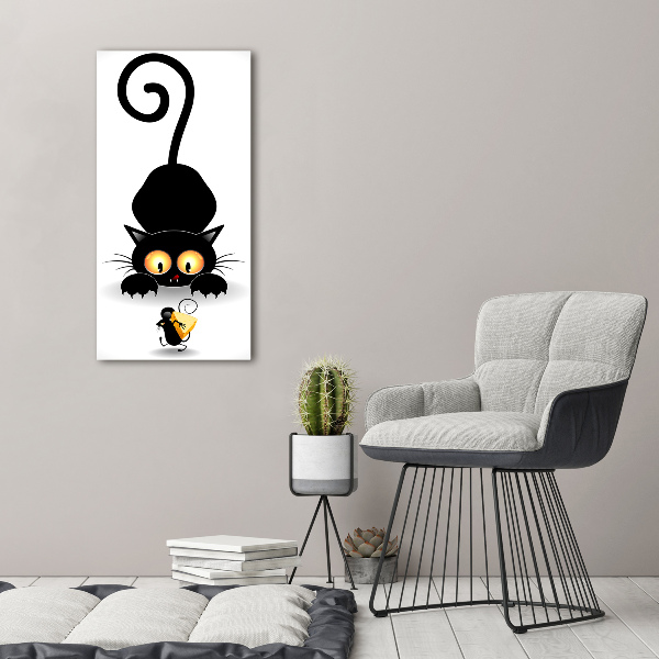 Canvas wall art Cat and mouse