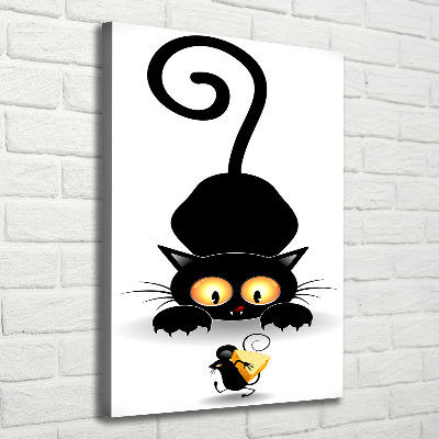 Canvas wall art Cat and mouse