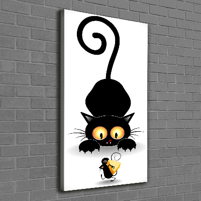 Canvas wall art Cat and mouse