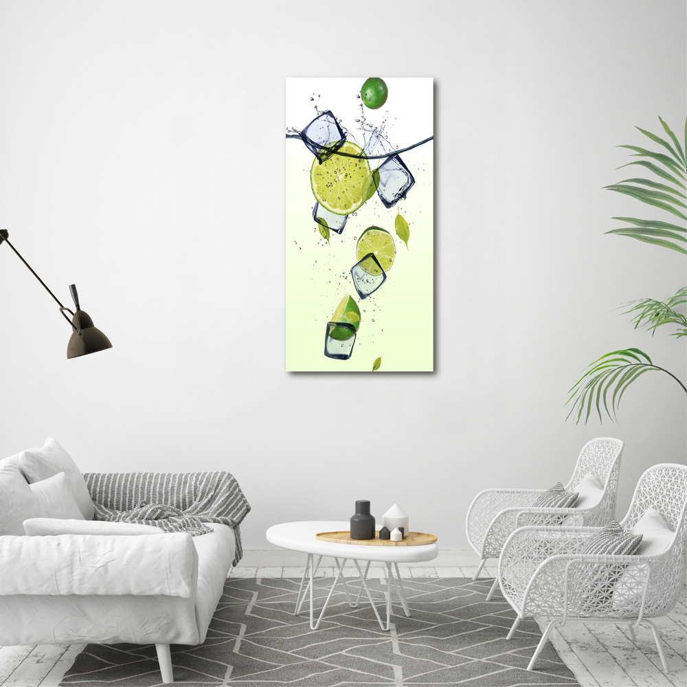 Large canvas wall art Lime and ice