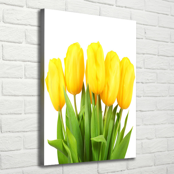 Canvas wall art Yellow tulips