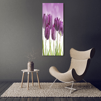 Large canvas wall art Violet tulips