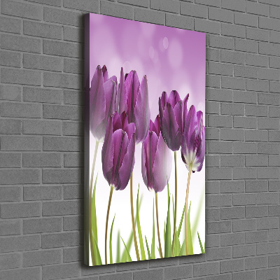 Large canvas wall art Violet tulips