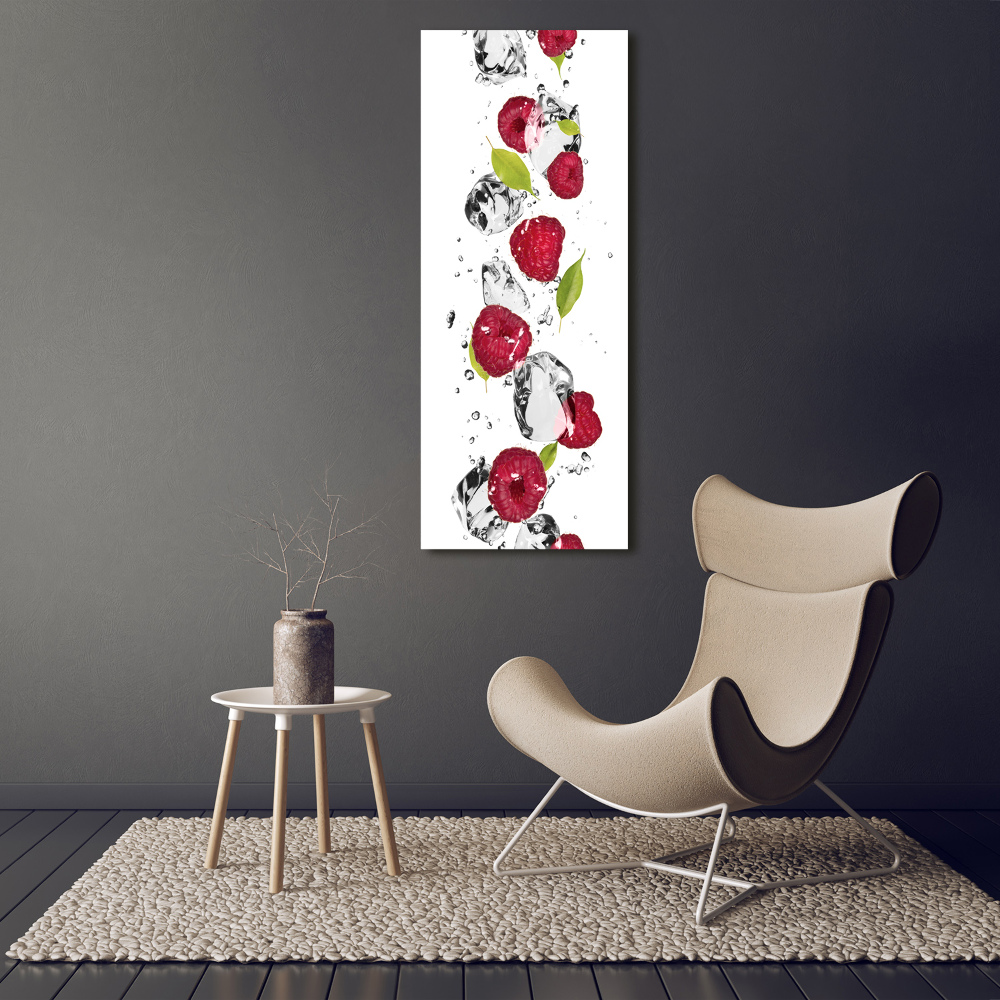 Large canvas wall art Raspberry and water