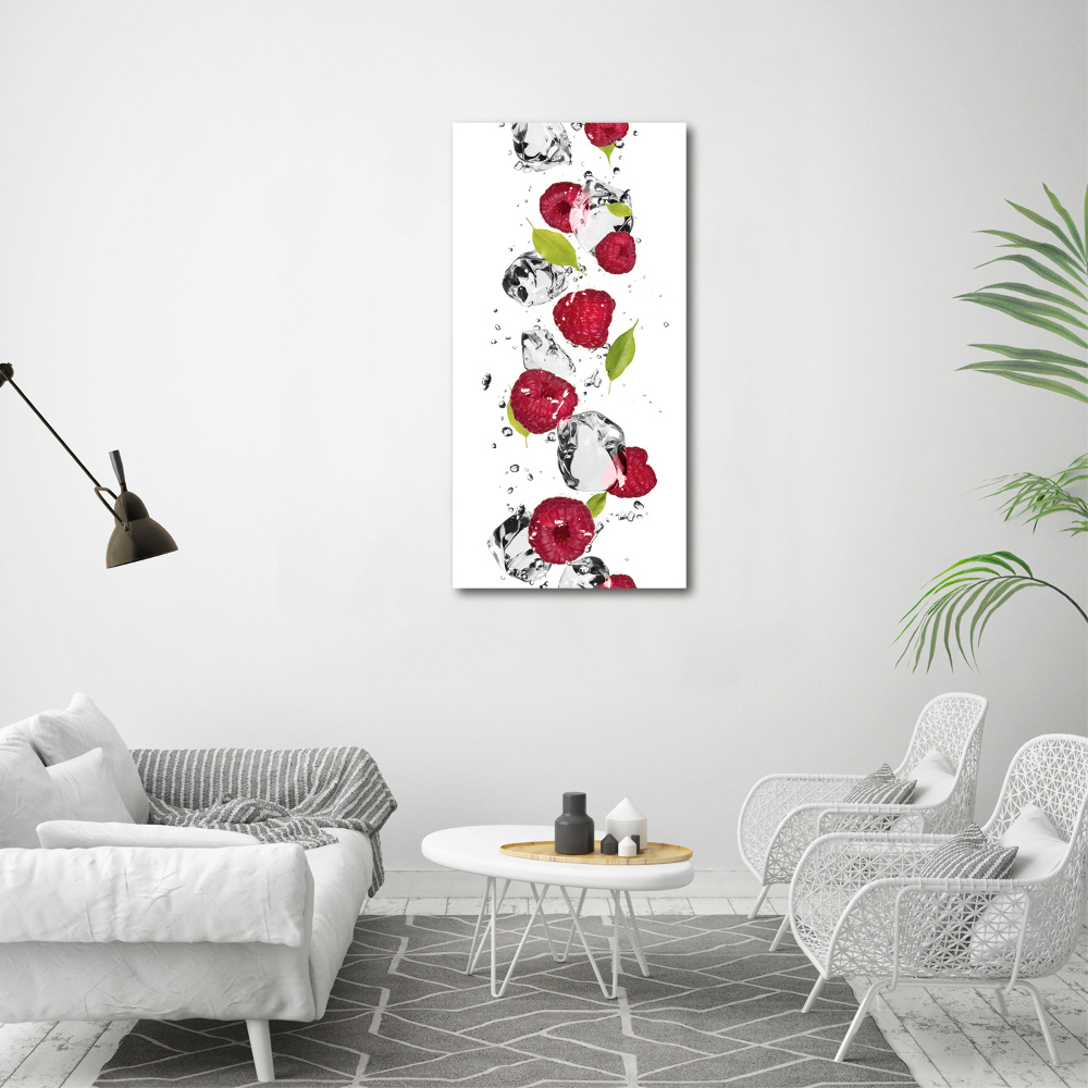 Large canvas wall art Raspberry and water