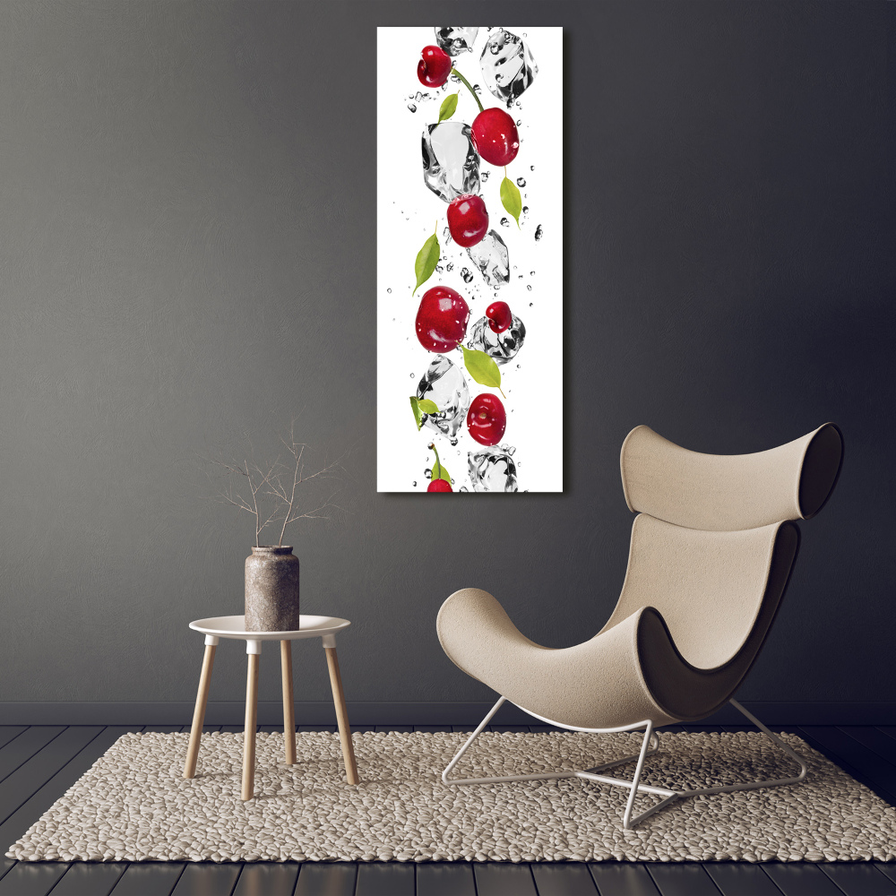 Large canvas wall art Cherries and water