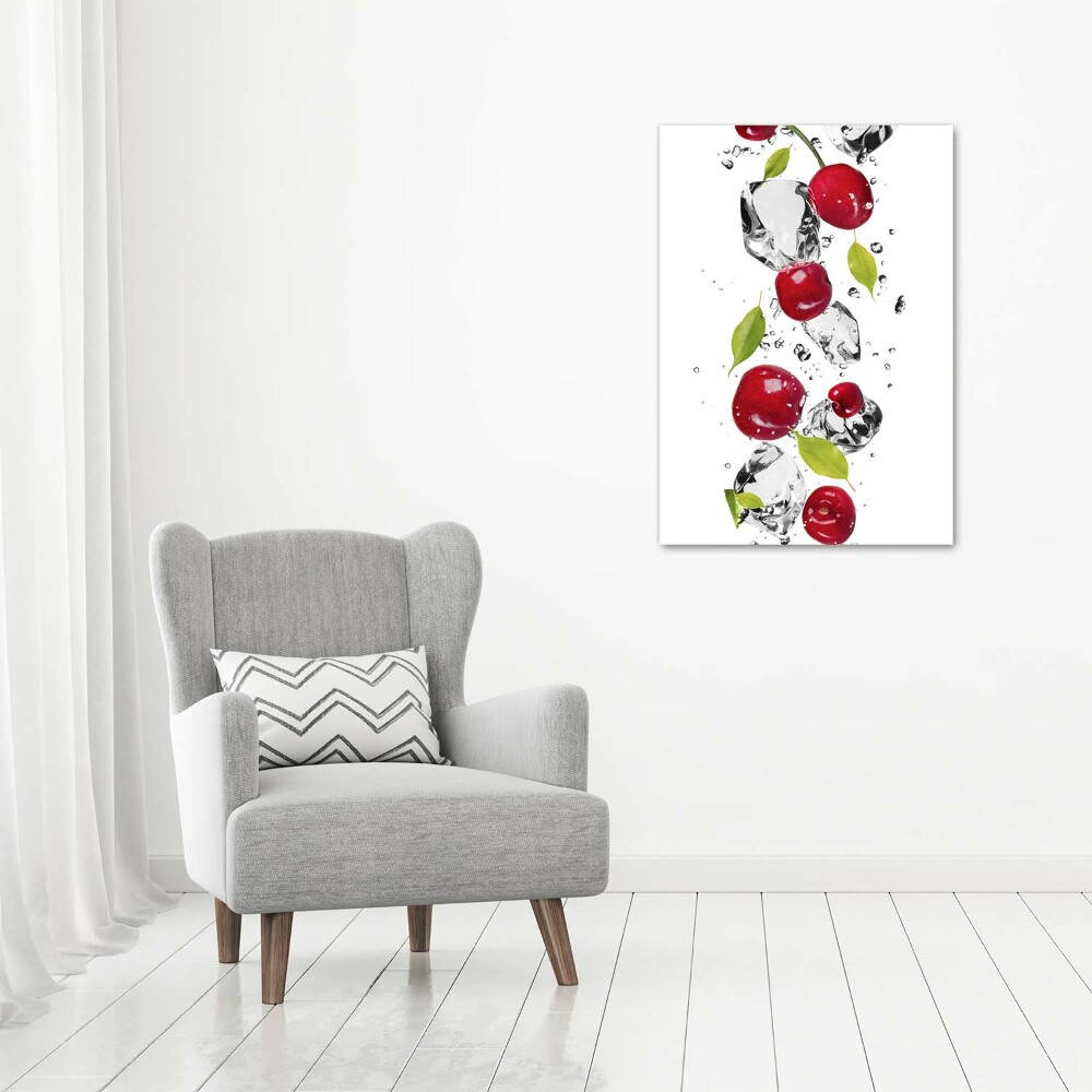 Large canvas wall art Cherries and water